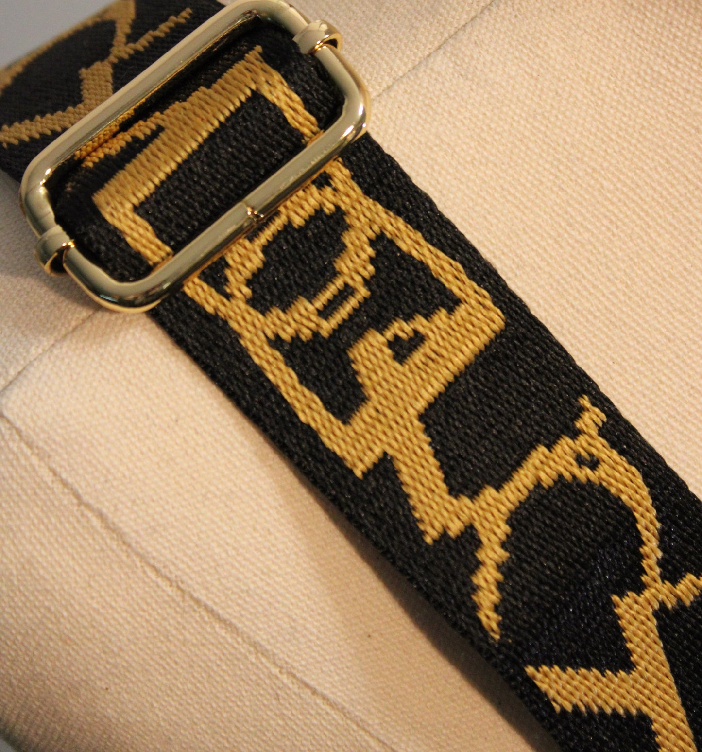 Bag Strap - Black Gold Stirrup