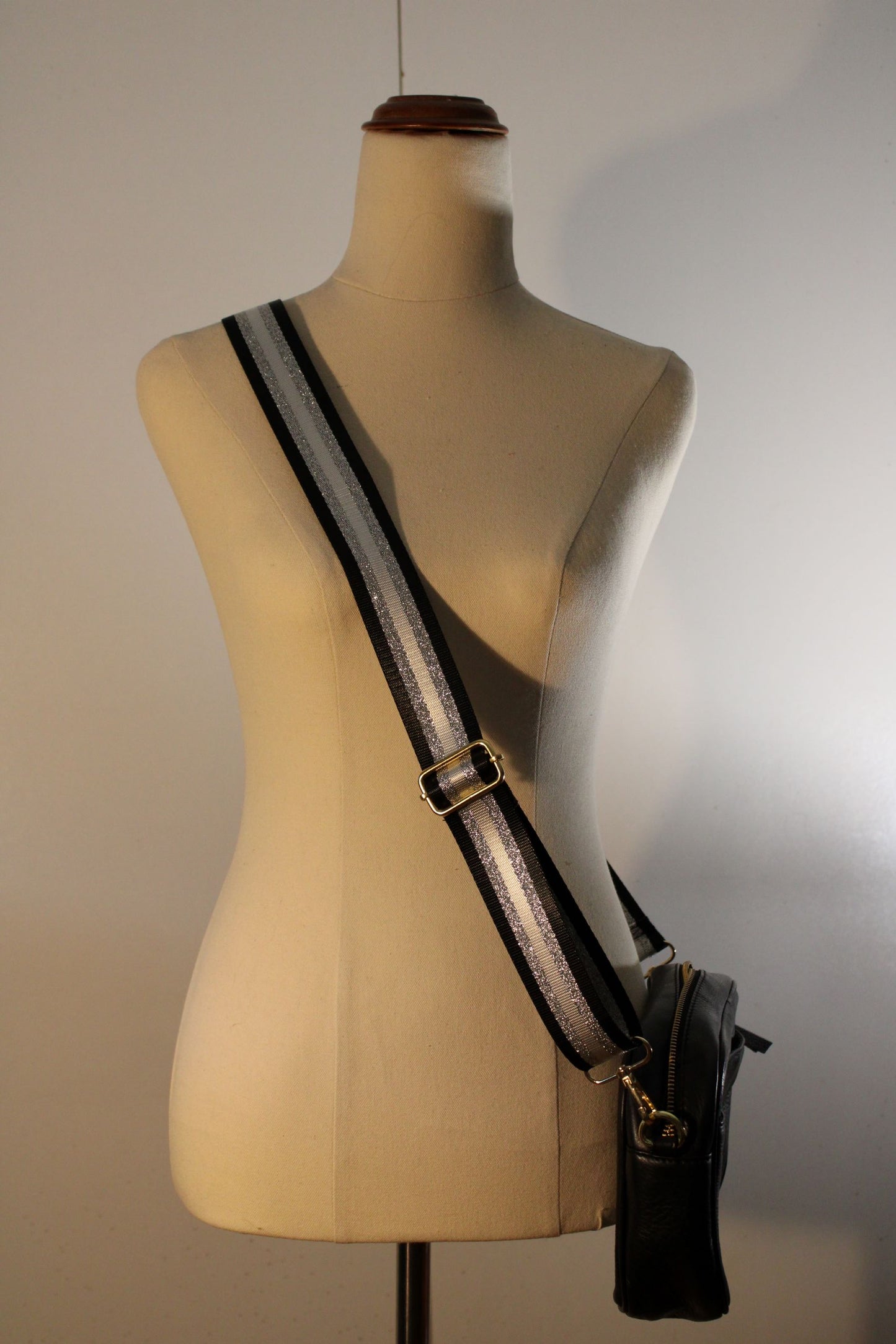 Bag Strap - Black/Silver/Gray