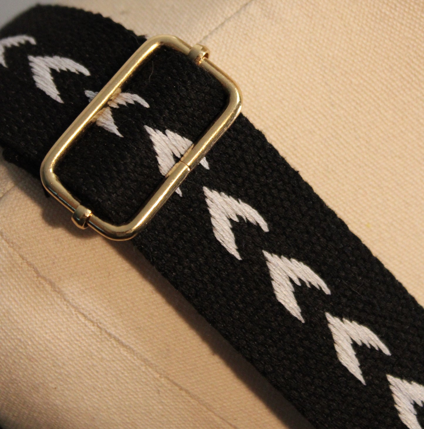 Bag Strap - Black white Arrow