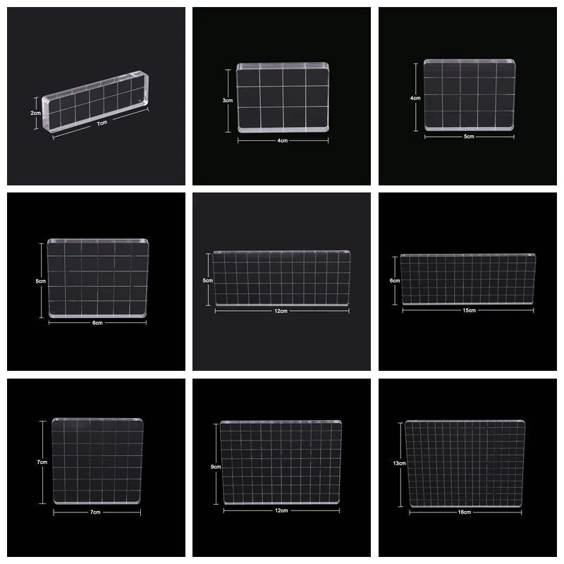 Acrylic Stamp Block with Grid