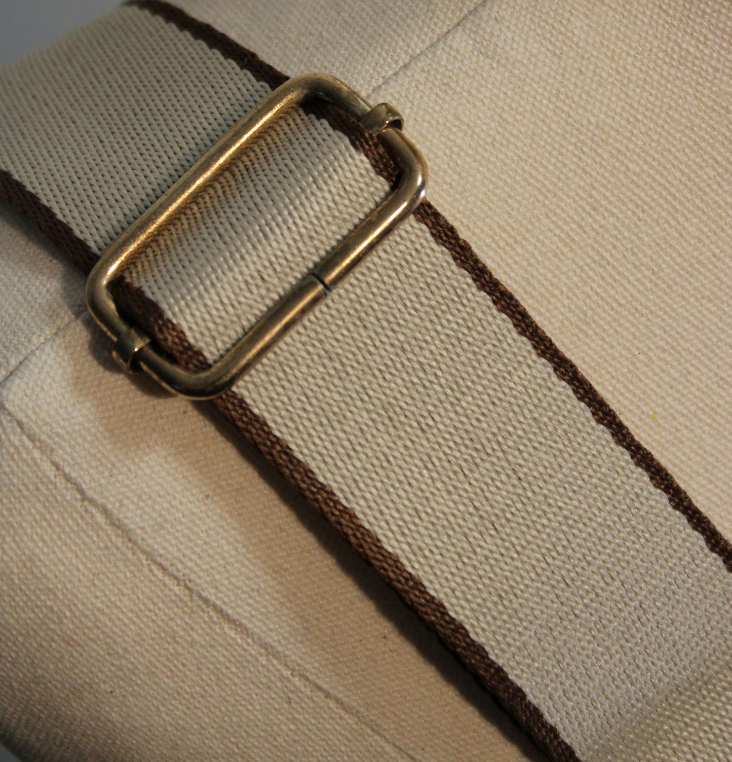 Bag Strap - Cream Chocolate Edge