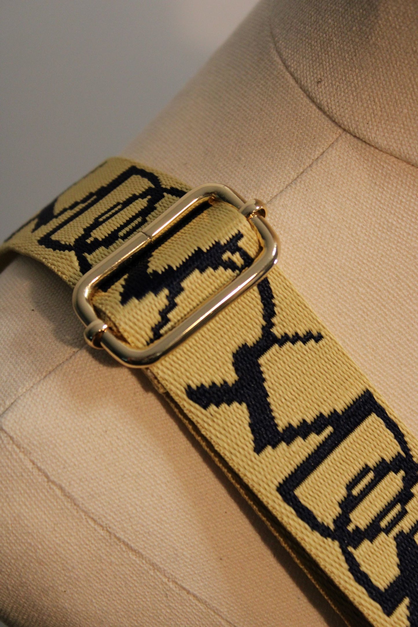 Bag Strap - Latte Navy Stirrup