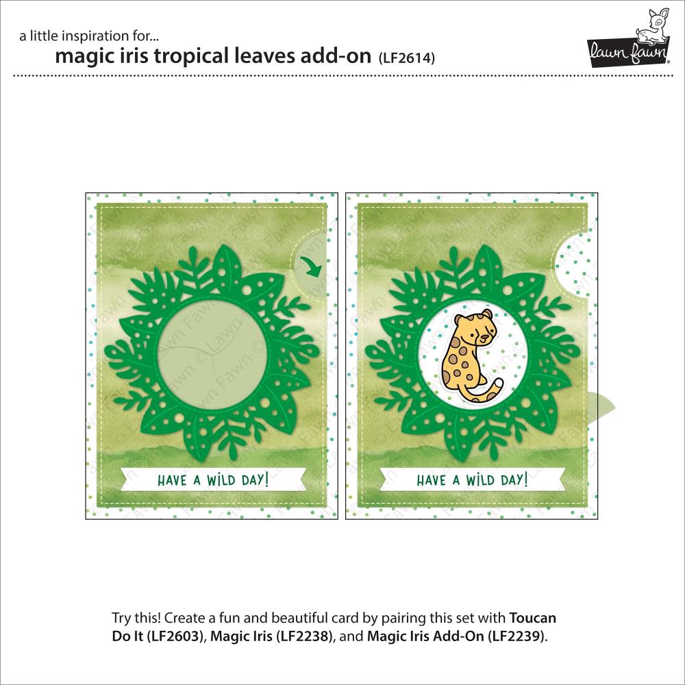 Lawn Fawn Custom Craft Dies - Magic Iris Tropical Leaves Add-On
