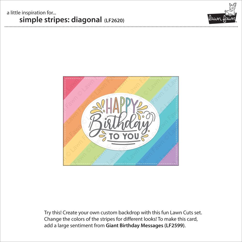Lawn Fawn Custom Craft Dies - Simple Stripes - Diagonal