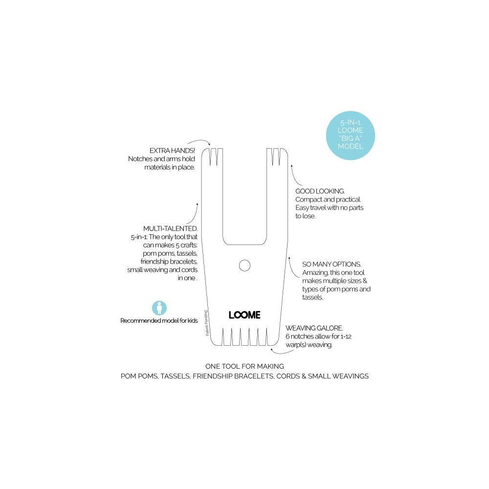 Loome 5-In-1 Big A Pom Pom and Tassel Maker