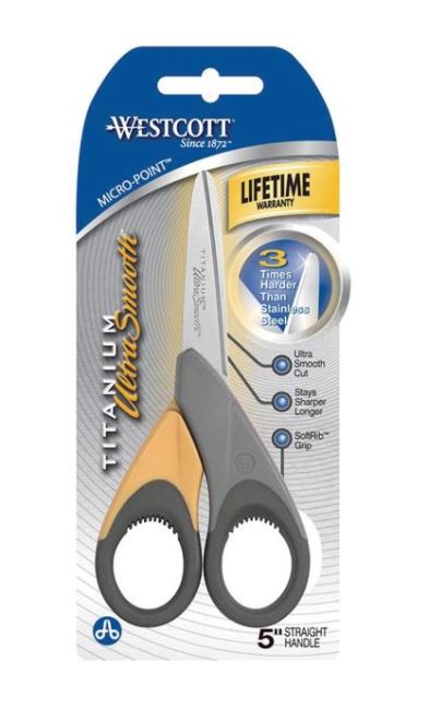 Westcott Ultra Smooth Titanium Micro-Tip 5inch Scissors