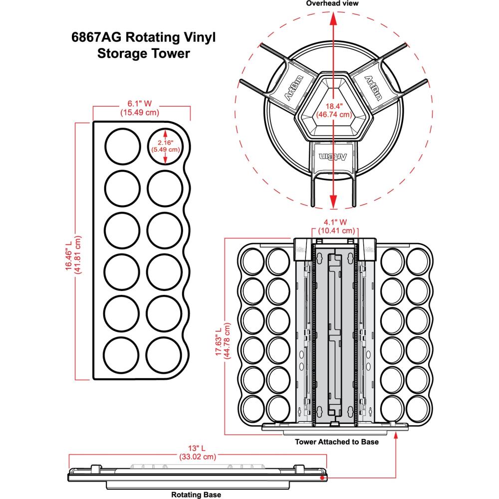 ArtBin Rotating Vinyl Roll Storage Tower