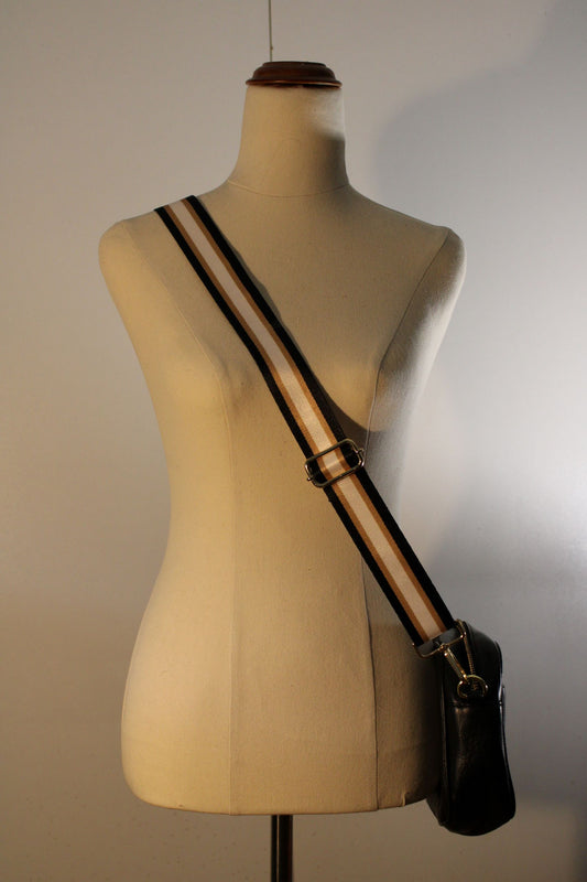 Bag Strap - Black/Matte Gold/Ivory