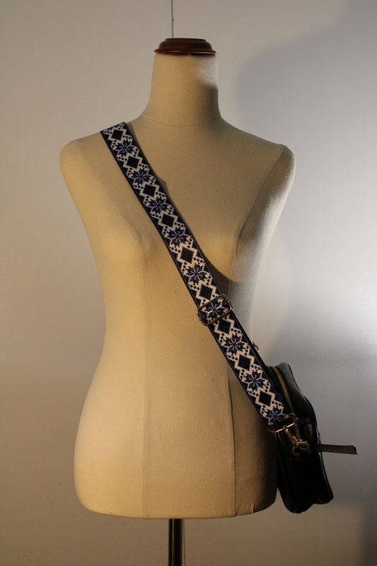 Bag Strap - Blue Snowflakes