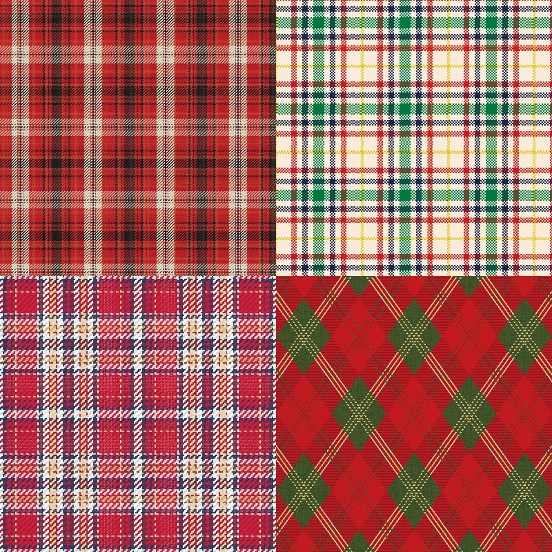 Paperstock 6" x 6" 24 pages - "Merry Christmas" Plaid Theme