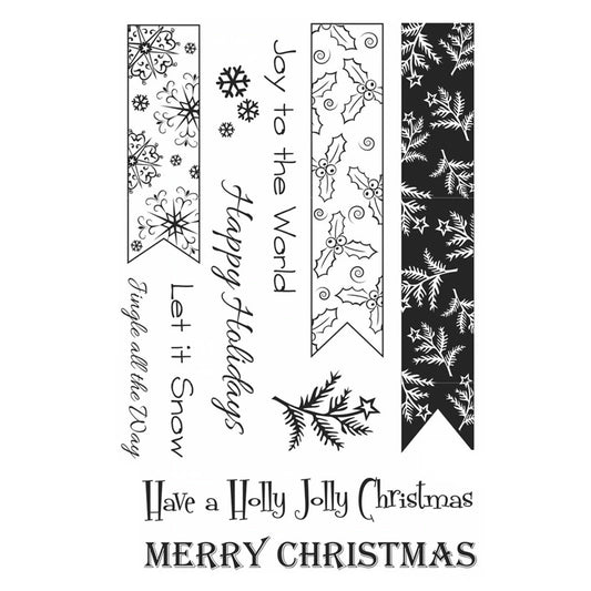 Christmas Clear Silicone Stamps - Christmas Banners