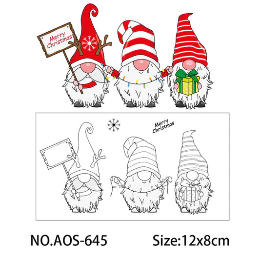 Christmas Stamp & Die Set -  3 Gnomes