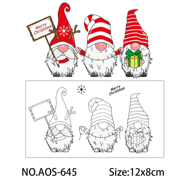 Christmas Stamp & Die Set -  3 Gnomes