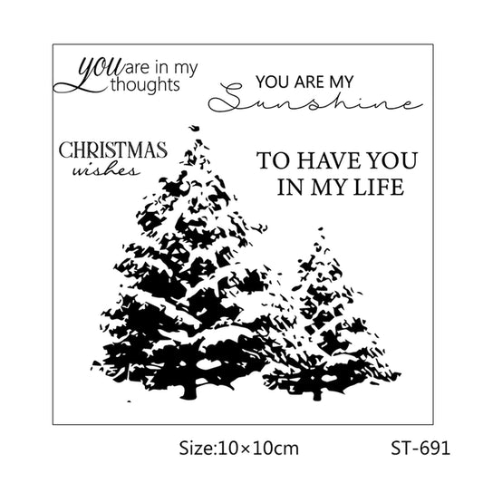 Christmas Stamp & Die Set - Christmas Trees & Sentiments
