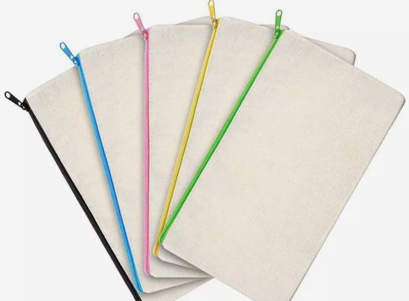 Cotton Pencil Bag - Plain with zip