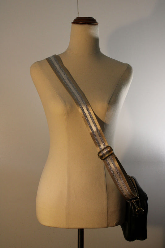 Bag Strap -  Cream/Silver/Ivory