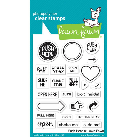 Lawn Fawn Clear Stamps _ Push Here
