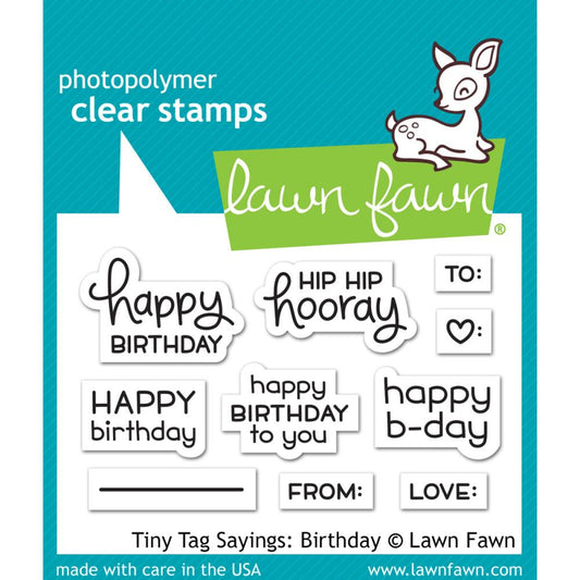 Lawn Fawn Clear Stamps - Ting Tag Sayings - Happy Birthday