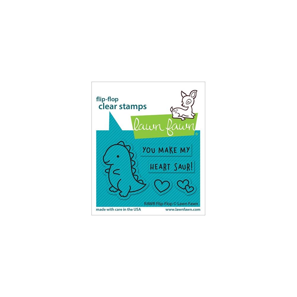 Lawn Fawn Clear Stamps - RAWR Flip-Flop