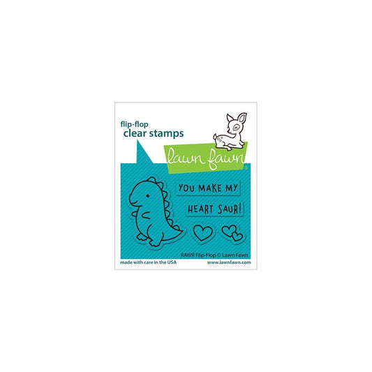 Lawn Fawn Clear Stamps - RAWR Flip-Flop
