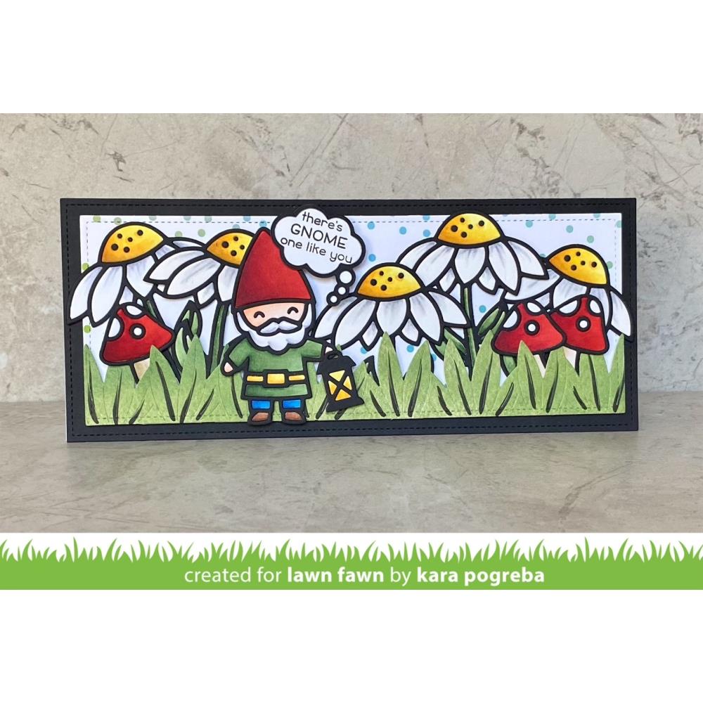 Lawn Fawn Custom Craft Dies - Slimline Tropical Leaves Border