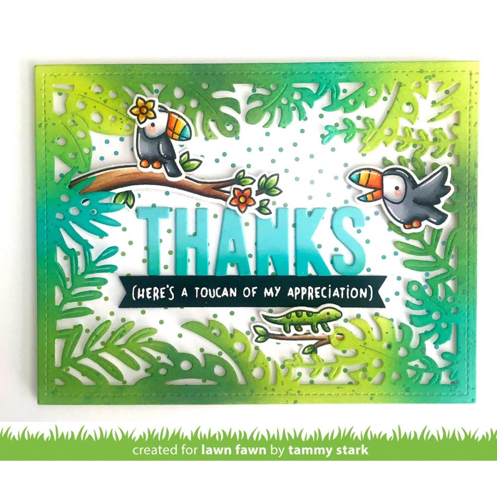 Lawn Fawn Custom Craft Dies - Tropical Leaves Backdrop