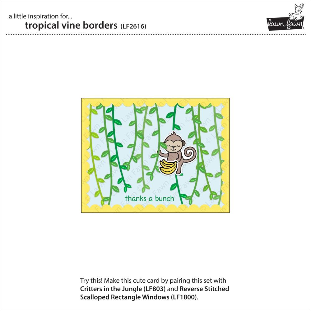 Lawn Fawn Custom Craft Dies - Tropical Vine Borders
