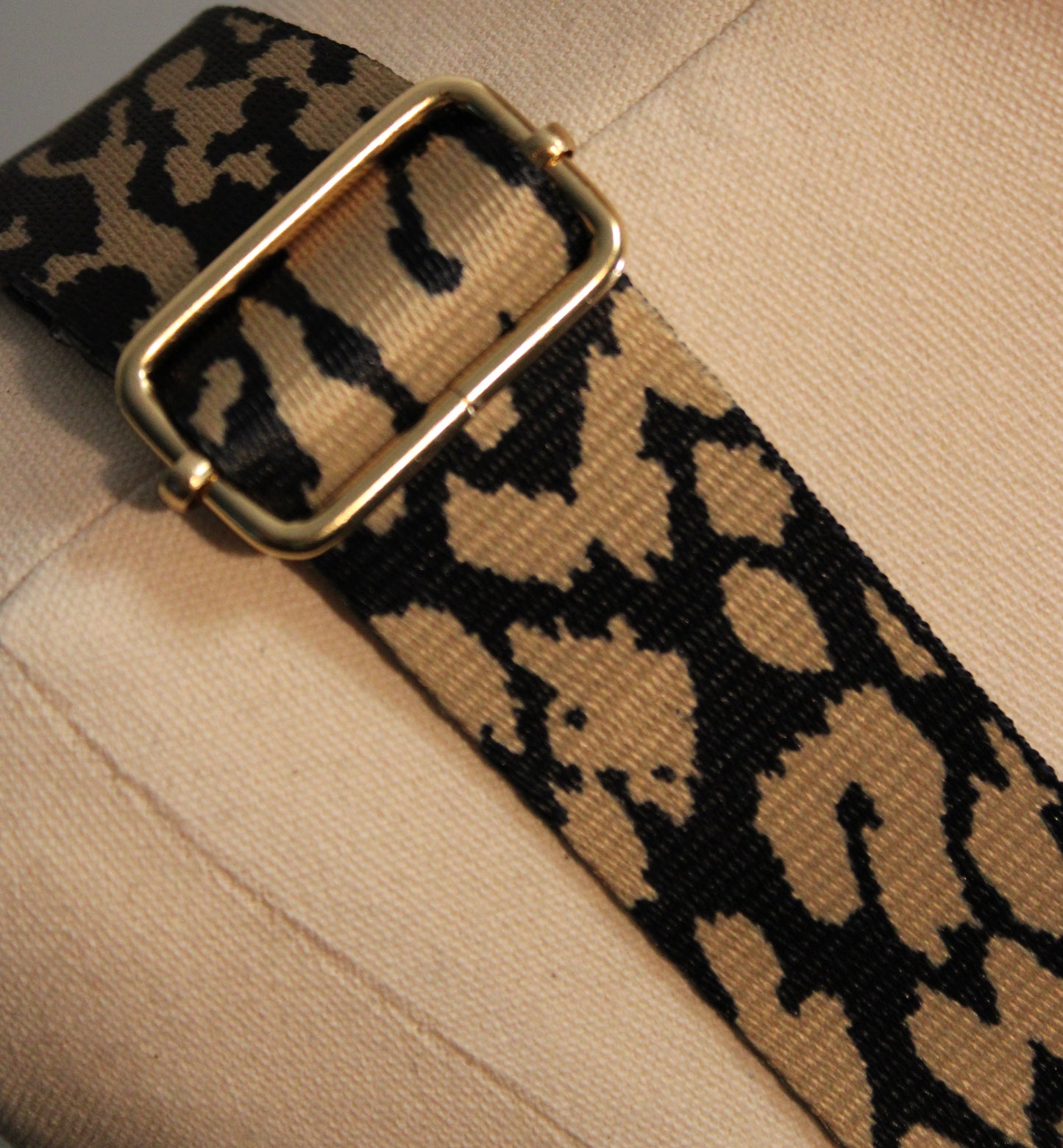 Bag Strap - Navy Beige Animal Print