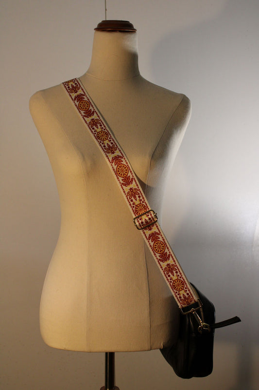 Bag Strap - Nouveau Floral Rust Orange