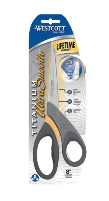 Westcott Ultra Smooth Titanium Straight Scissors 8"