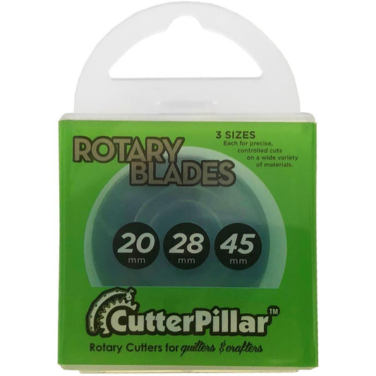 Cutterpillar Rotary Cutter Replacement Blade Pack (45mm, 28mm & 20mm)